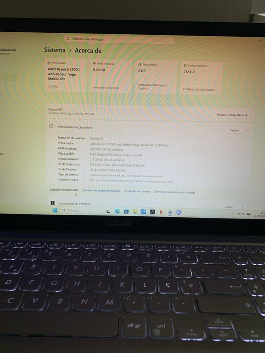Portatil Asus Ryzen 5 8GB Ram