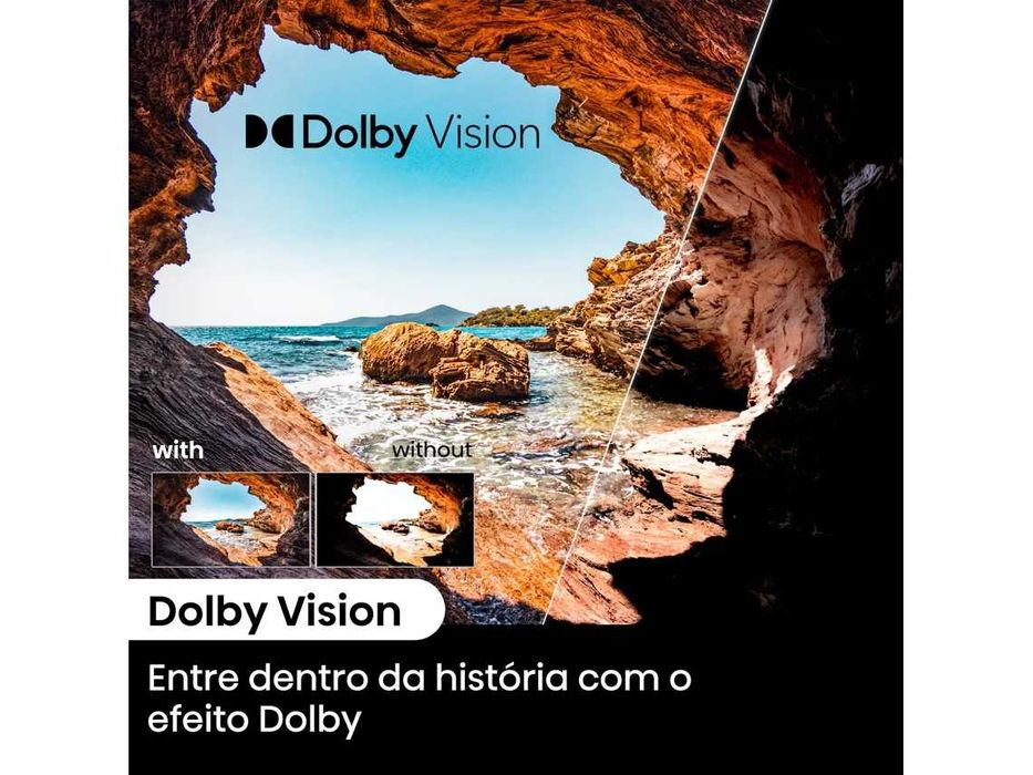 TV HISENSE 43", Smart TV, modelo 43A6N, 4K Ultra HD. Altifalantes Redução de ruídos. Guia de voz. Controle remoto. Com caixa original para transporte.