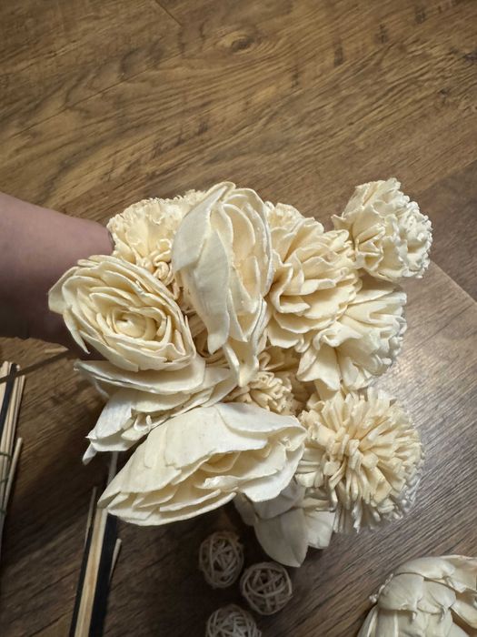 Patyczki i ozdoby rattanowe, czarne, beżowe, zapach