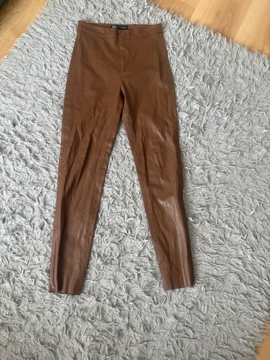 Zara spodnie brazowe