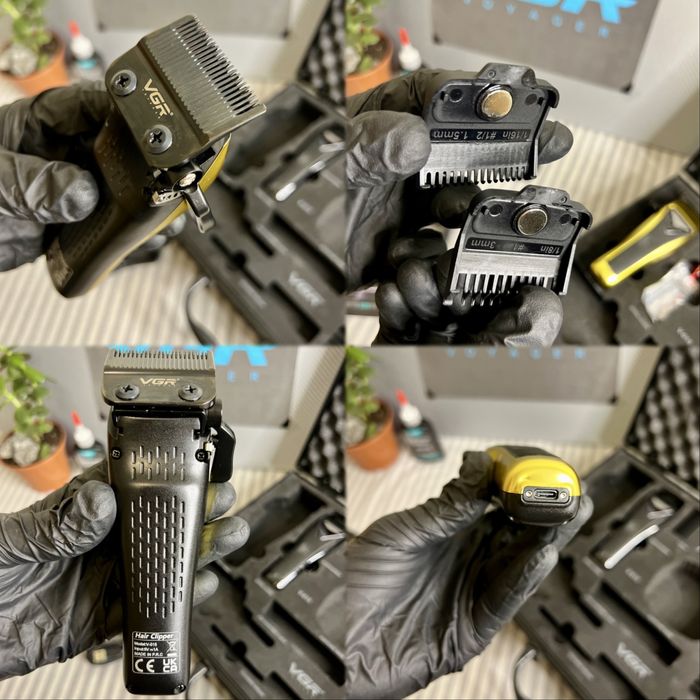 Машинка для стрижки VGR V-015 з DLC лезами та мотором 9000 RPM