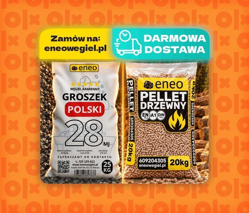 PROMOCJA Węgiel Groszek, Pellet DARMOWA DOSTAWA - Węgiel workowany, orzech, groszek, miał węglowy, kostka - Transport gratis w całej Polsce!