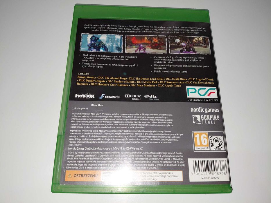 xbox one DARKSIDERS II DEATHINITIVE EDITION gra po polsku action RPG