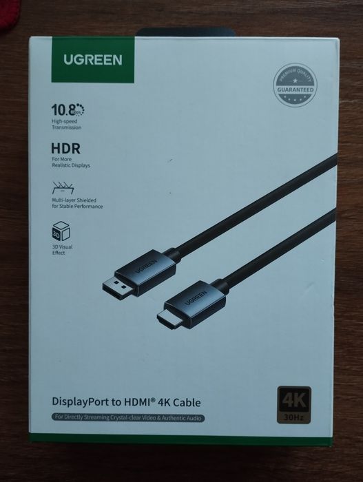 Кабель UGREEN DisplayPort to HDMI 4K,