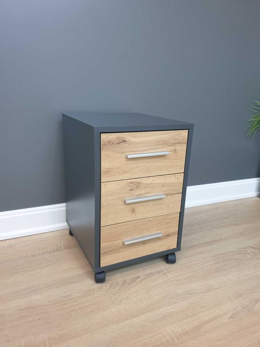 Мобільна тумба три шухляди з ручками "П-3" Антрацит.Офісні меблі.