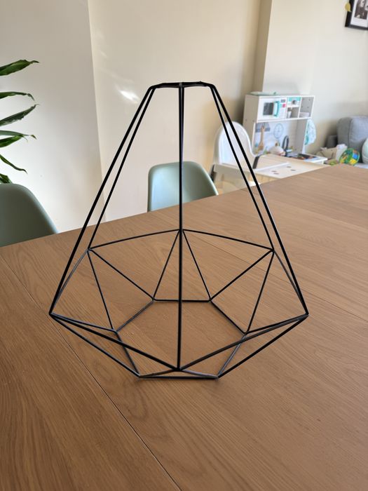 Abajour candeeiro suspenso ferro preto