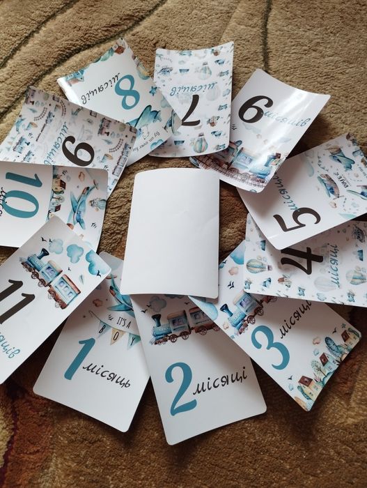 Картки для фото по місяцях для хлопчика: 150 грн. - Інші дитячі товари ...