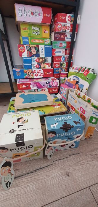 Puzzle, układanki i inne duży zestaw