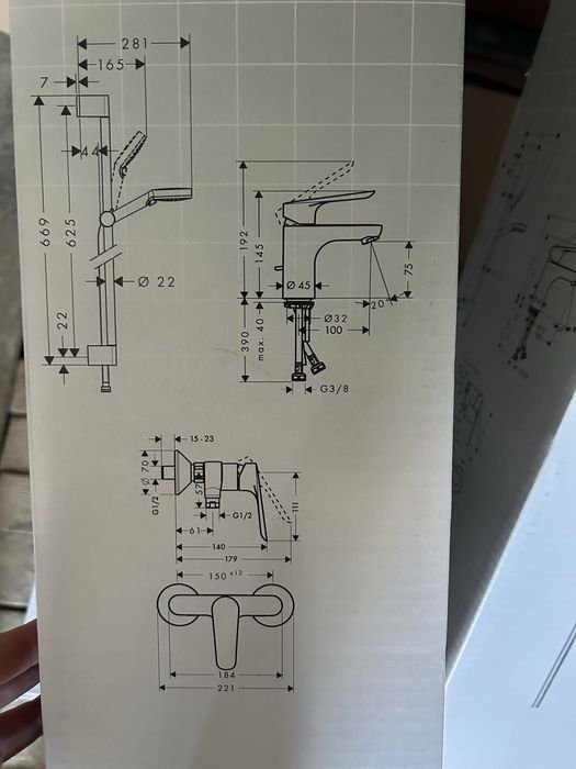 Змішувачі набір 3 в 1 hansgrohe