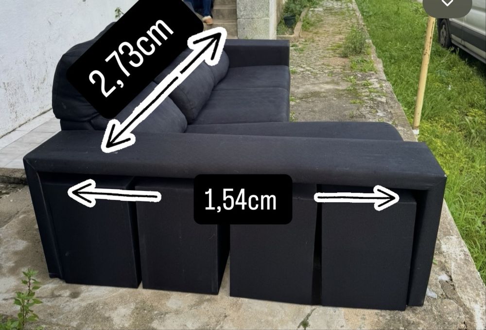 sofa chaise longe preto
