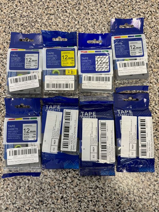 BROTHER fitas laminadas tze vários modelos e tamanhos. Novas- p-touch
