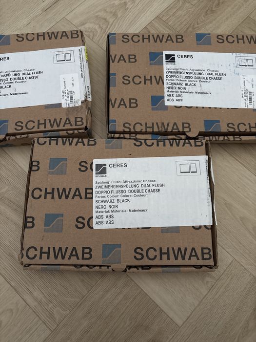 SCHWAB przycisk splukujacy dwudzielny Ceres WC  czarny mat