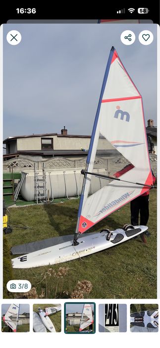Deska windserfingowa z żaglem
