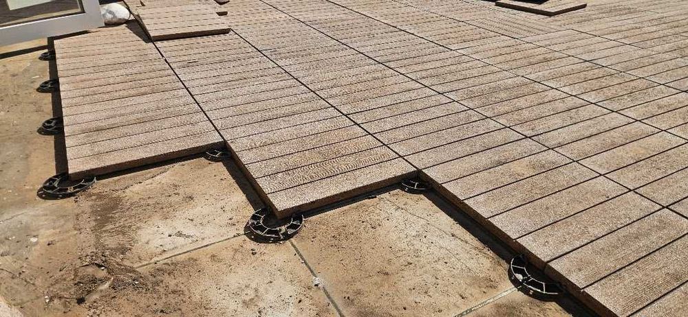 Pavimento Mosaico cimento imitação deck estrado Madeira 50x50 Cimenteira do Louro