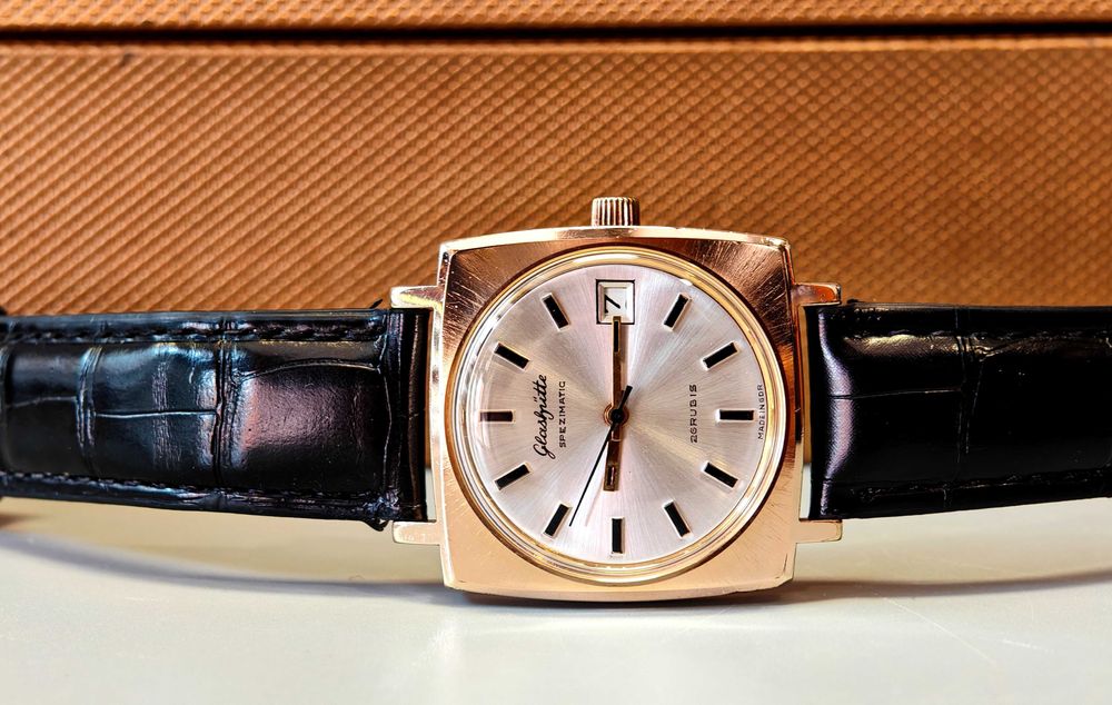 Zegarek Glashütte Spezimatic 26 Rubis GUB Automatic Pozłacany AU Data