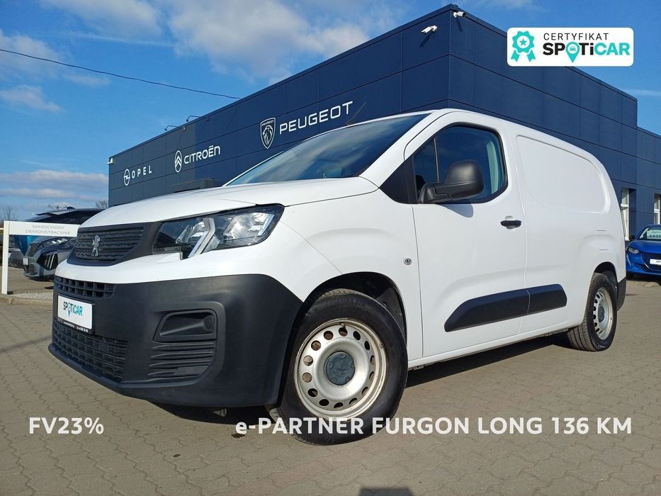 Peugeot Partner  #73# e-Partner Long 136 KM - 50 kWh / I wł. / serwis w ASO / FV23%