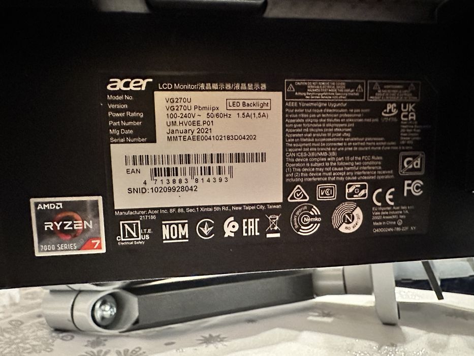 Monitor Acer vg270u 2k