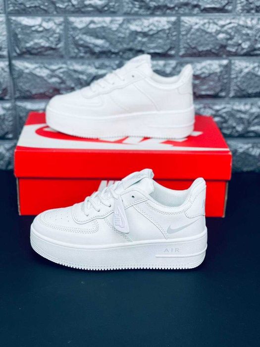Форсы женские / Кожаные женские кроссовки / Nike Force 1 White / популярные красовки на лето кожа / найк форс женские / топ цена
