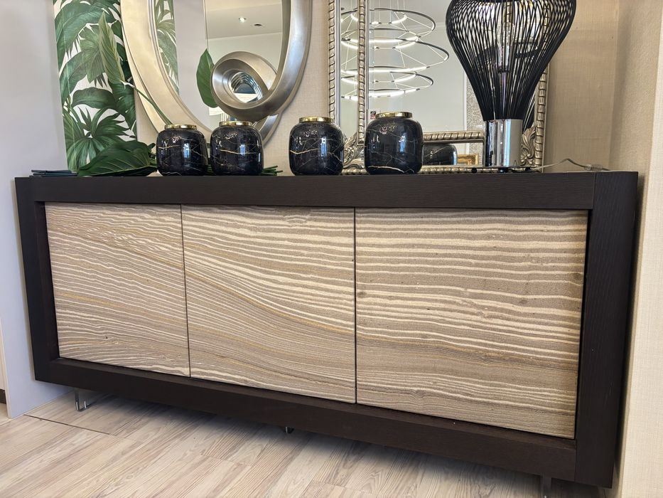 -50% LIKWIDACJA EKSPOZYCJI Włoska komoda 3D, palony dąb, piaskowiec