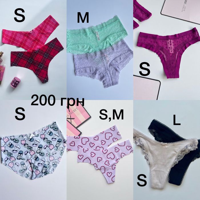 Трусики Victoria’s secret XS S M L чики труси Виктория Сикрет