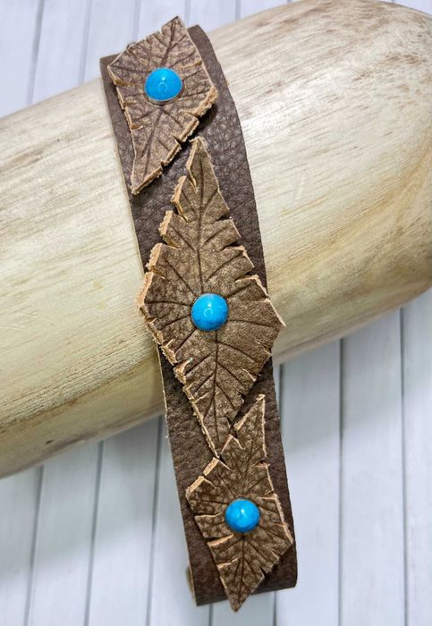 Bransoletka Skórzana unisex w stylu boho HANDMADE