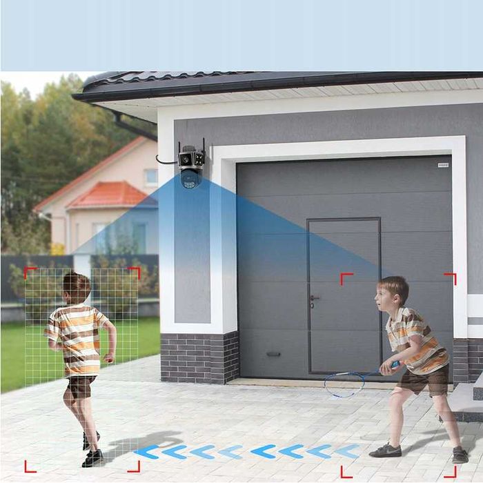 Nowość 2025:  Kamera Obrotowa 2x5MP 5GHz + Auto Śledzenie i Alarm