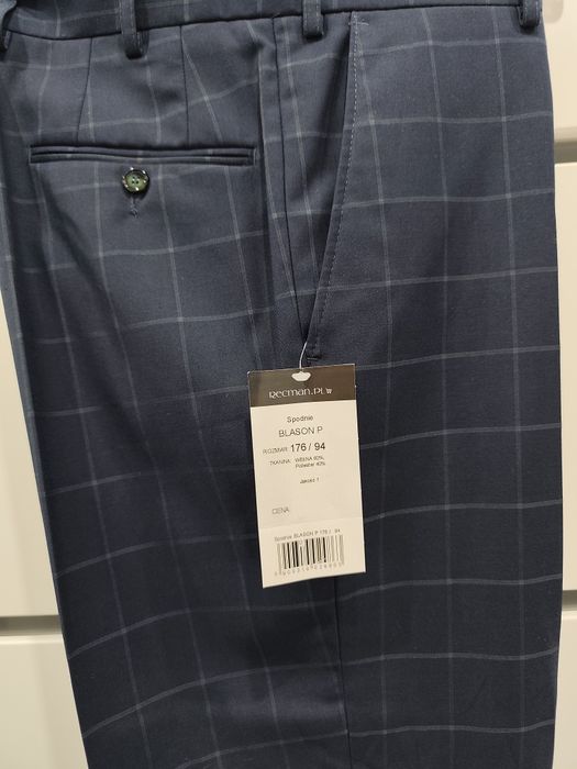 Eleganckie spodnie na kant męskie 90 pas