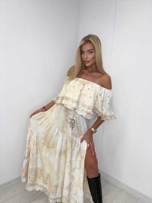 Komplet spodnica i bluzka Paparazzi Fashion letni komplet damski