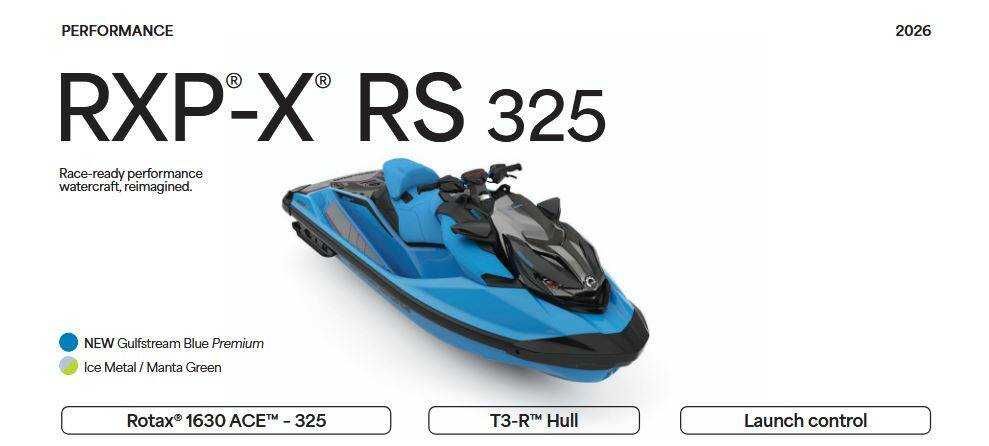 Sea-Doo RXP-X RS 325 NEW 2026 Gulfstream Blue Premium