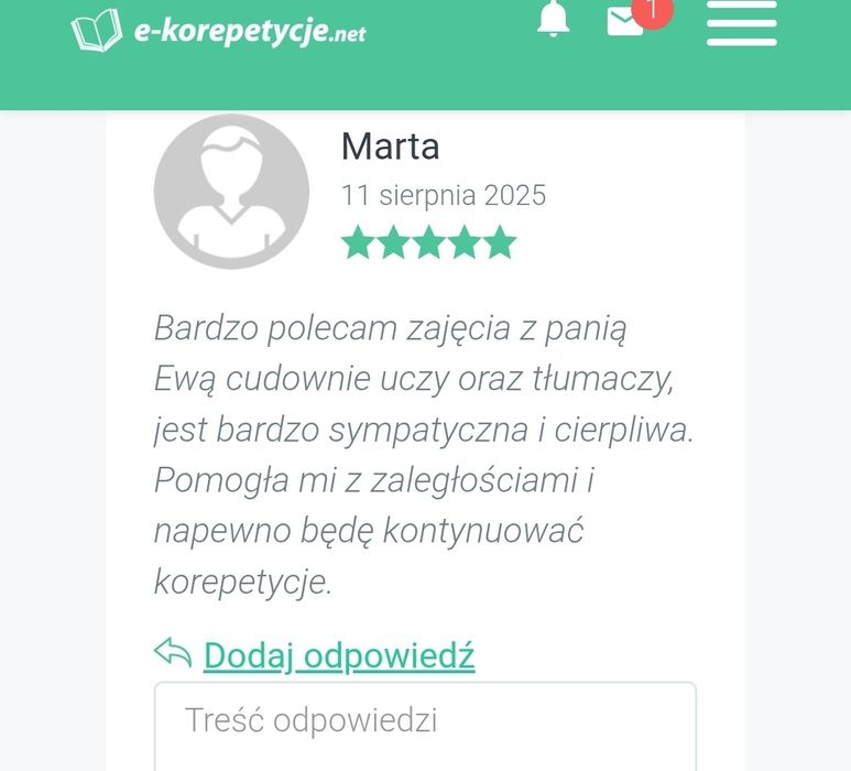 Korepetycje  NAUCZYCIEL - matematyka