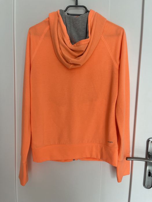 rozpinana neonowa pomarańczowa bluza z kapturem Adidas XS