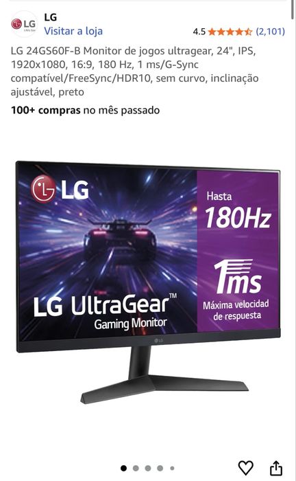 Torre Gaming + Monitor Lg 180htz ultragear