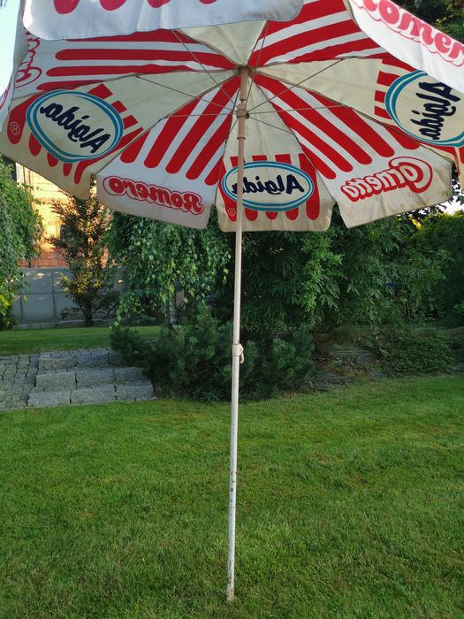 Parasol Ogrodowy , parasol plażowy - retro ALGIDA Romero Cornetto 180 cm – Sprawny!