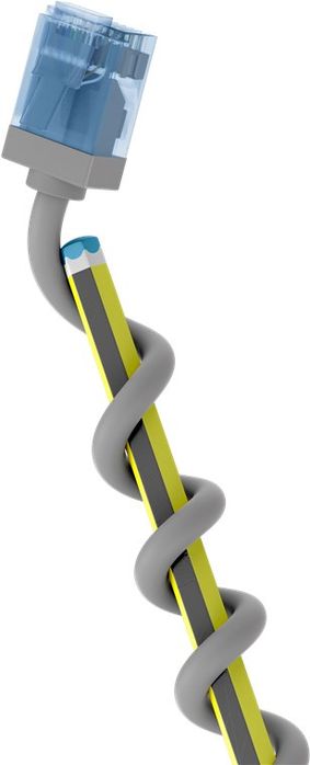 outlet 4x kabel sieciowy patchcord rj45 lan kat.6a ultra slim u/utp szary