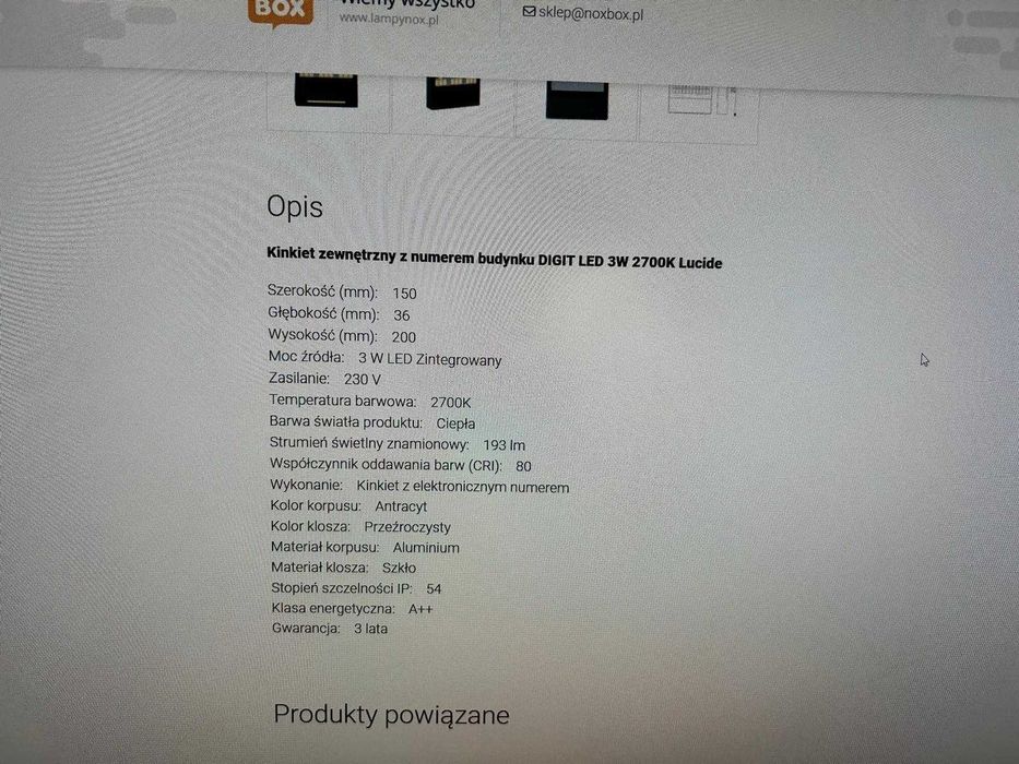 DIGIT LED 3W 2700K Kinkiet zewnętrzny z numerem budynku
