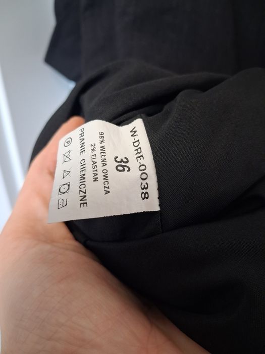 Fraternity szara damska sukienka wełniana welna owcza S