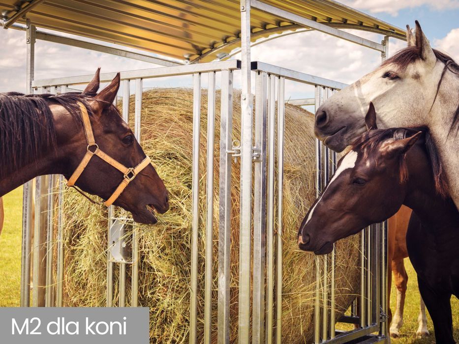 Paśnik łąkowy dla koni bydła z daszkiem ocynk 8‎ 12‎ 14‎ 16 stanowisk