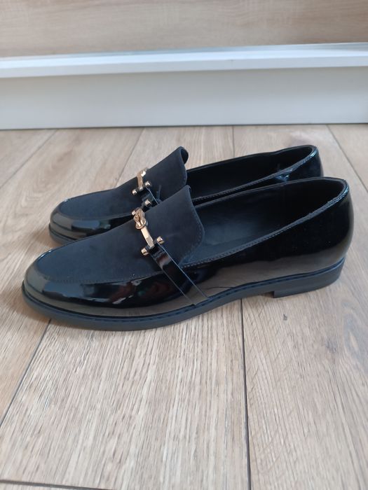 Czarne mokasyny rozmiar 45