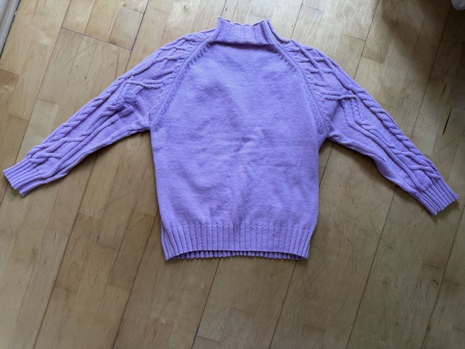 Fioletowy lilowy sweterek damski L/XL jesień zima