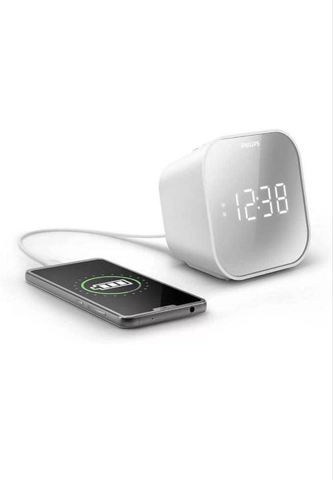Philips TAR4406 Радіобудильник з дзеркальним LED-дисплеєм, FM-радіо, подвійним будильником та функцією Snooze