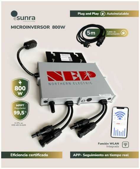 Kit Solar de 800W - Muito fácil de instalar Plug and Play