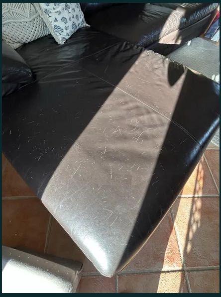 Sofá grande de pele, 5 lugares com chaise longa