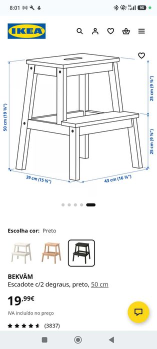 Escadote com 2 degraus ikea510387032152483842