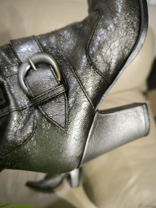 Сапоги женские серебро