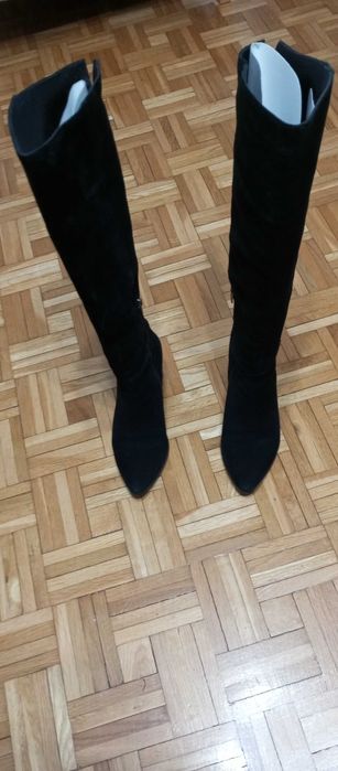 kozaczki długie zamszowe czarne rozm. 38