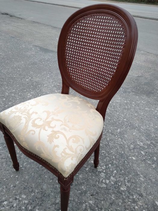 Komplet 4 krzeseł krzesła drewniane tapicerowane eleganckie FV DOWÓZ