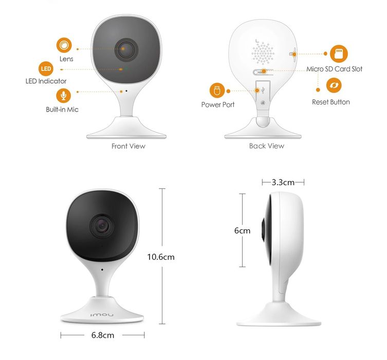 Imou Cue 2E 2/3Mp,  2.8 мм двусторонній голосовий,  IPC-C32SP WiFi