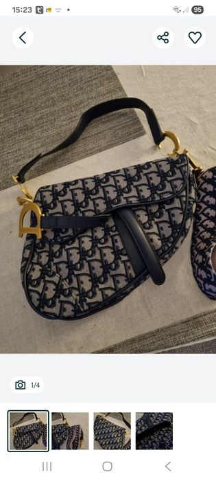 Granatowa torebka materialowa