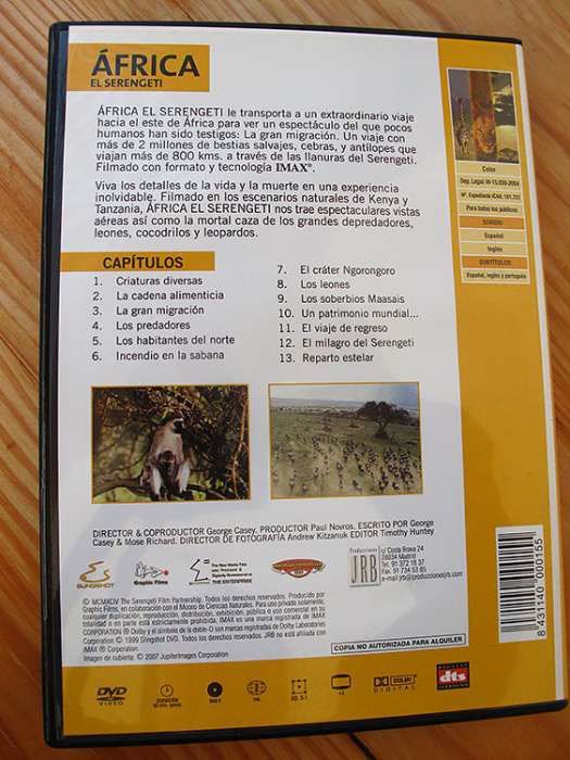 DVD África EL Seregenti