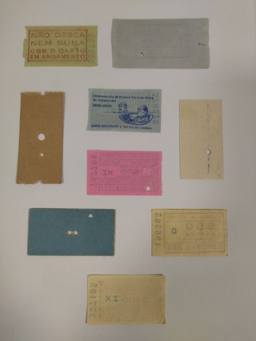 Bilhetes de transporte antigos (1972) área Lisboa